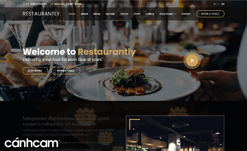 Restaurantly - Mẫu template website